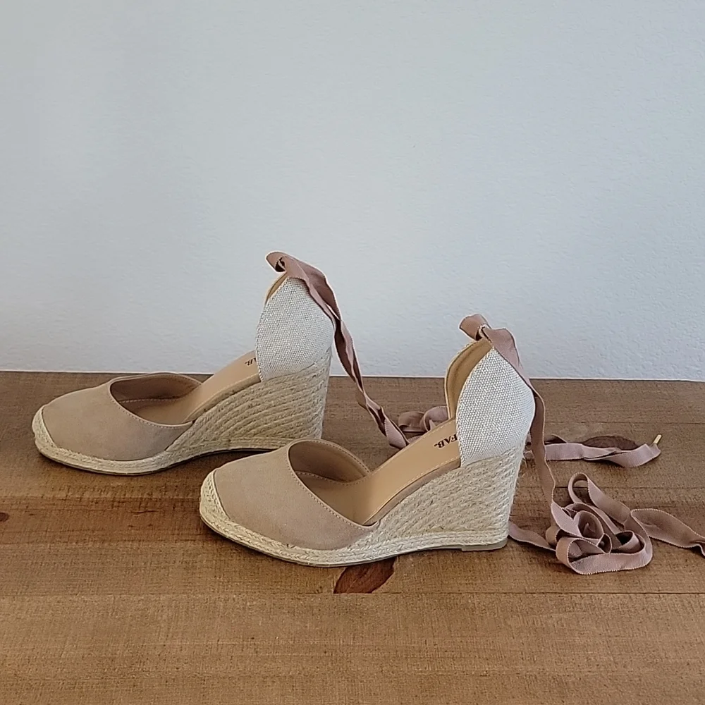 JustFab Nicoletta Espadrille Wedge - Wide Width 7 - Picture 2 of 8